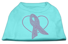 Pink Ribbon Rhinestone Shirts Aqua XXXL