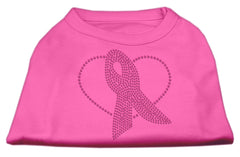 Pink Ribbon Rhinestone Shirts Bright Pink XXXL