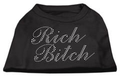 Rich Bitch Rhinestone Shirts Black XXXL(20)