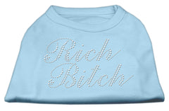 Rich Bitch Rhinestone Shirts Baby Blue XXXL(20)