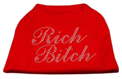Rich Bitch Rhinestone Shirts Red XXXL(20)