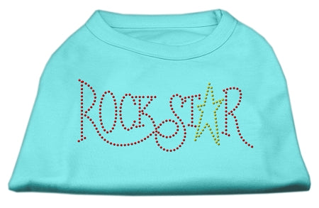 RockStar Rhinestone Shirts Aqua XXXL(20)