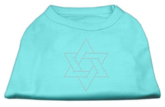 Star of David Rhinestone Shirt   Aqua XXXL(20)