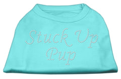 Stuck Up Pup Rhinestone Shirts Aqua XXXL(20)