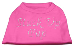 Stuck Up Pup Rhinestone Shirts Bright Pink XXXL(20)