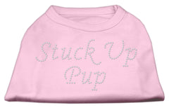 Stuck Up Pup Rhinestone Shirts Light Pink XXXL(20)