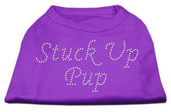 Stuck Up Pup Rhinestone Shirts Purple XXXL(20)