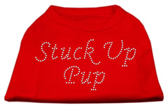 Stuck Up Pup Rhinestone Shirts Red XXXL(20)