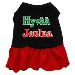 Hyvaa Joulua Screen Print Dress Black with Red XXXL (20)