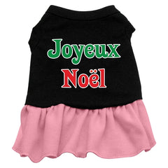 Joyeux Noel Screen Print Dress Black with Pink XXXL (20)