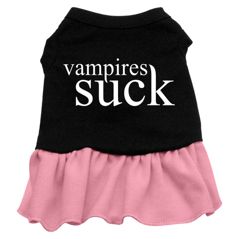 Vampires Suck Screen Print Dress Black with Pink XXXL (20)