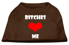 Bitches Love Me Screen Print Shirts Brown XXXL (20)