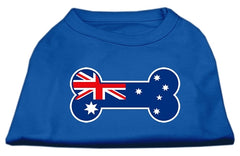 Bone Shaped Australian Flag Screen Print Shirts Blue XXXL