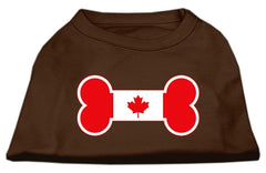 Bone Shaped Canadian Flag Screen Print Shirts Brown XXXL (20)