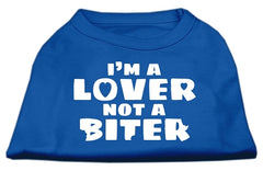 I'm a Lover not a Biter Screen Printed Dog Shirt Blue XXXL (20)