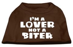 I'm a Lover not a Biter Screen Printed Dog Shirt Brown XXXL (20)
