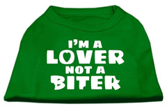 I'm a Lover not a Biter Screen Printed Dog Shirt Emerald Green XXXL (20)