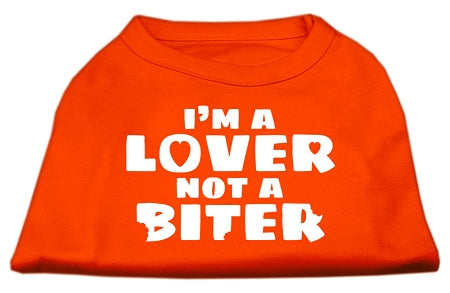 I'm a Lover not a Biter Screen Printed Dog Shirt Orange XXXL (20)