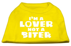 I'm a Lover not a Biter Screen Printed Dog Shirt Yellow XXXL (20)