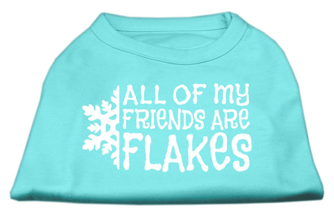 All my friends are Flakes Screen Print Shirt Aqua XXXL(20)