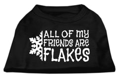 All my friends are Flakes Screen Print Shirt Black XXXL(20)