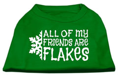 All my Friends are Flakes Screen Print Shirt Emerald Green XXXL
