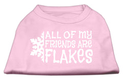 All my friends are Flakes Screen Print Shirt Light Pink XXXL(20)