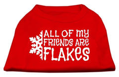 All my friends are Flakes Screen Print Shirt Red XXXL(20)