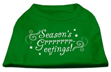 Seasons Greetings Screen Print Shirt Emerald Green XXXL