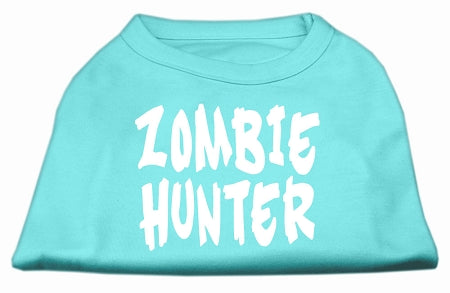 Zombie Hunter Screen Print Shirt Aqua XXXL