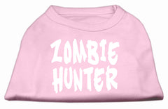 Zombie Hunter Screen Print Shirt Light Pink XXXL