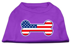 Bone Shaped American Flag Screen Print Shirts  Purple XXXL(20)