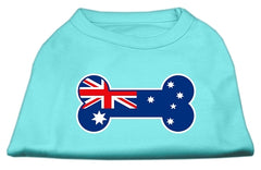 Bone Shaped Australian Flag Screen Print Shirts Aqua XXXL