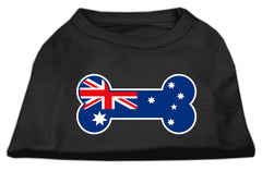 Bone Shaped Australian Flag Screen Print Shirts Black XXXL
