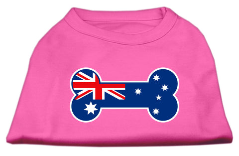 Bone Shaped Australian Flag Screen Print Shirts Bright Pink XXXL