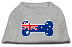 Bone Shaped Australian Flag Screen Print Shirts Grey XXXL