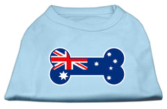 Bone Shaped Australian Flag Screen Print Shirts Baby Blue XXXL