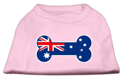 Bone Shaped Australian Flag Screen Print Shirts Light Pink XXXL