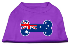 Bone Shaped Australian Flag Screen Print Shirts Purple XXXL