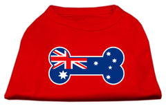 Bone Shaped Australian Flag Screen Print Shirts Red XXXL