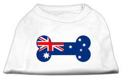 Bone Shaped Australian Flag Screen Print Shirts White XXXL