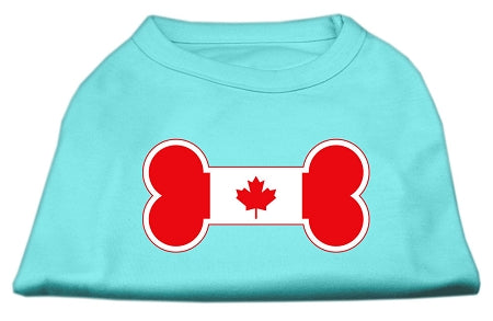 Bone Shaped Canadian Flag Screen Print Shirts Aqua XXXL(20)