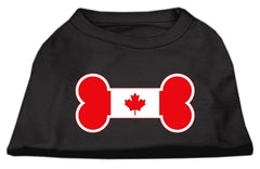 Bone Shaped Canadian Flag Screen Print Shirts Black XXXL(20)