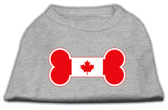 Bone Shaped Canadian Flag Screen Print Shirts Grey XXXL(20)