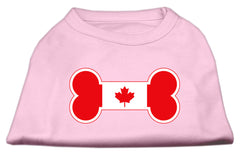 Bone Shaped Canadian Flag Screen Print Shirts Light Pink XXXL(20)