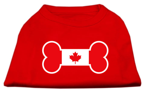 Bone Shaped Canadian Flag Screen Print Shirts Red XXXL(20)