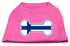 Bone Shaped Finland Flag Screen Print Shirts Bright Pink XXXL(20)