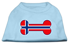 Bone Shaped Norway Flag Screen Print Shirts Baby Blue XXXL