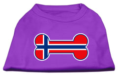 Bone Shaped Norway Flag Screen Print Shirts Purple XXXL