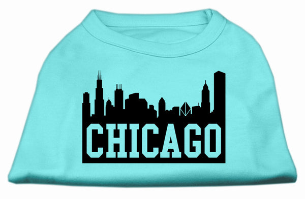 Chicago Skyline Screen Print Shirt Aqua XXXL